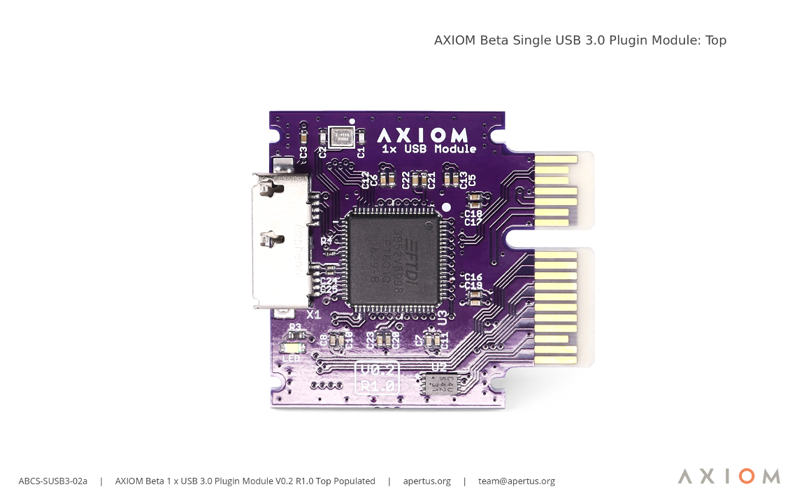 ABCS-SUSB3-02a AXIOM Beta 1 x USB 3.0 Plugin Module V0.2 R1.0 Top Populated sm.jpg